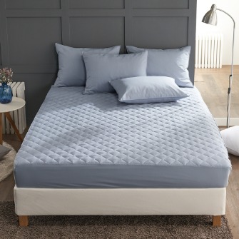깨끗한 모달 누빔 침대 매트리스커버 블루